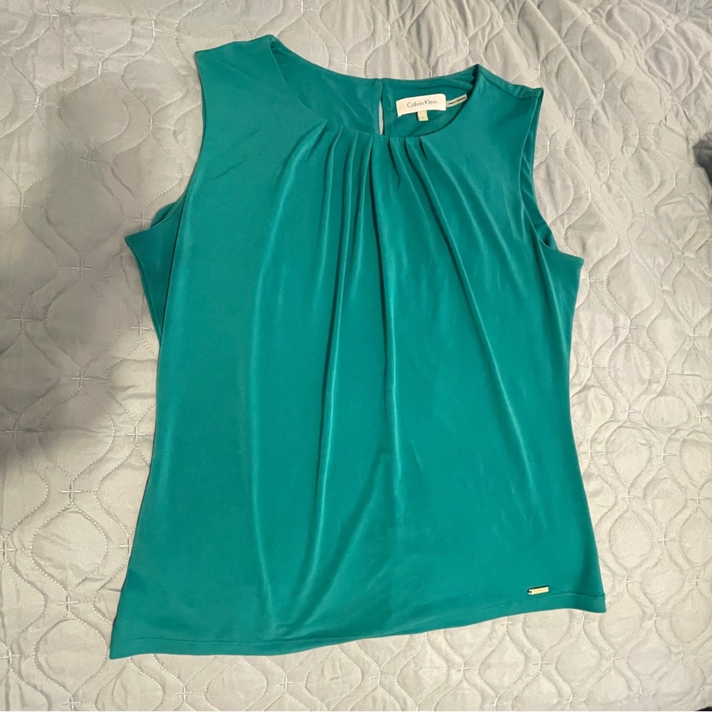 Calvin Klein sleeveless turquoise top